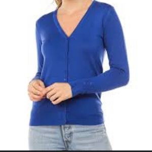 Gap womens CardiganSz S Blue Button Down Cotton Blend Long Sleeves Sweater